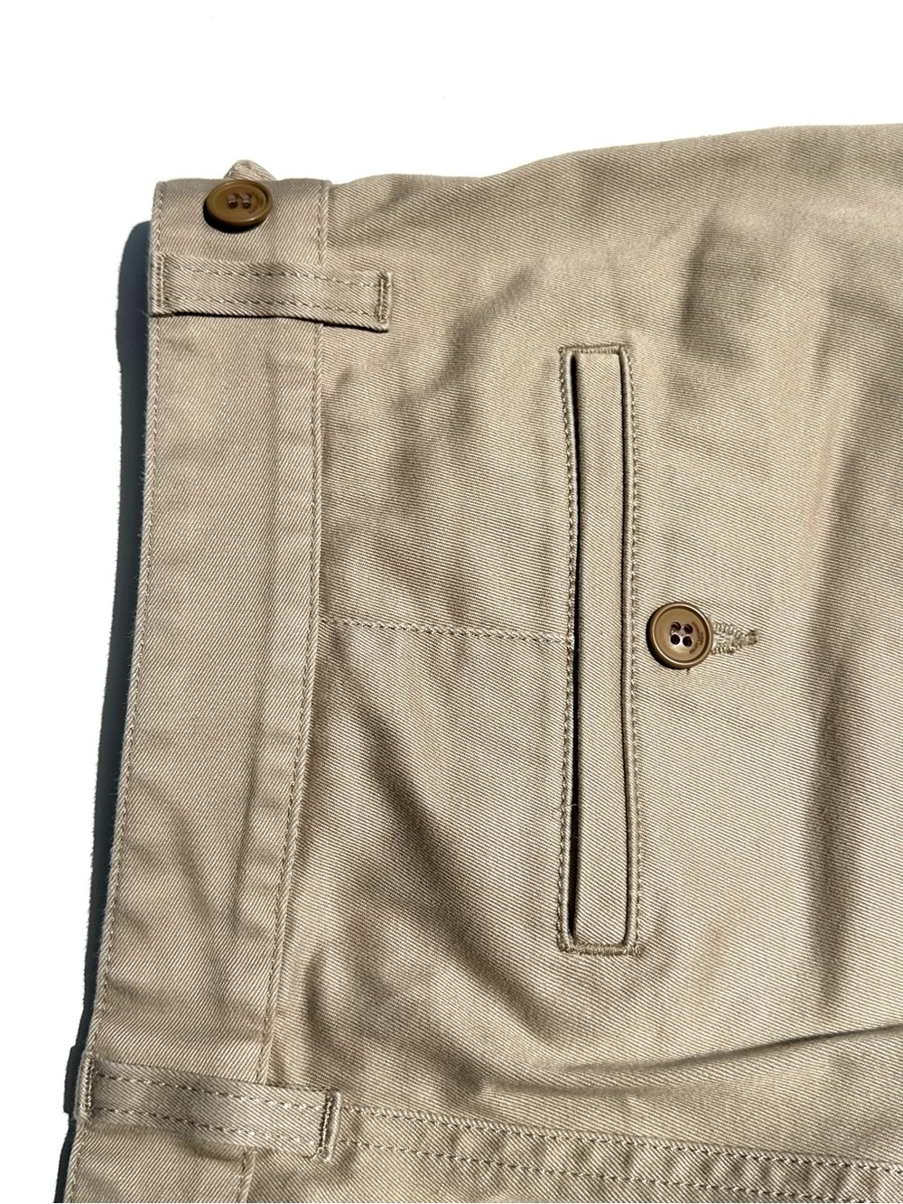 Saint Laurent Men's Classic Straight Chino Pants - Tan Beige, Stretch Cotton, 30